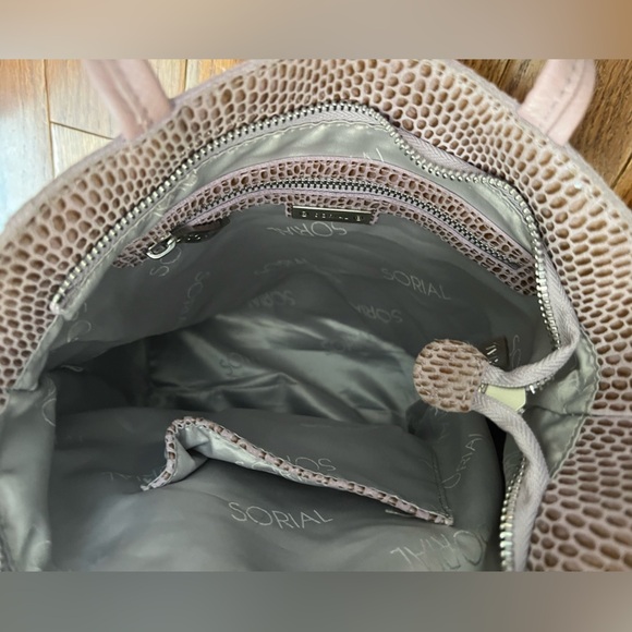 Sorail New York Dusty Rose Pink Leather Snakeskin Shoulder/Crossbody Bag - Picture 11 of 14